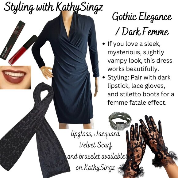 Norma Kamali Black Faux Wrap Dress Size XS Timeless Vintage Draping Elegance - Picture 4 of 14